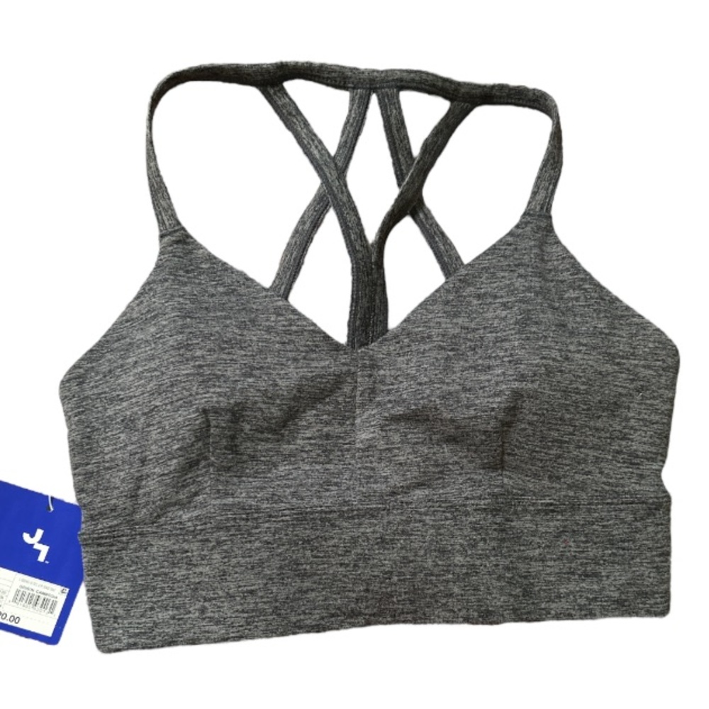 Joy Lab Strappy Back Sports Bra Charcoal Heather